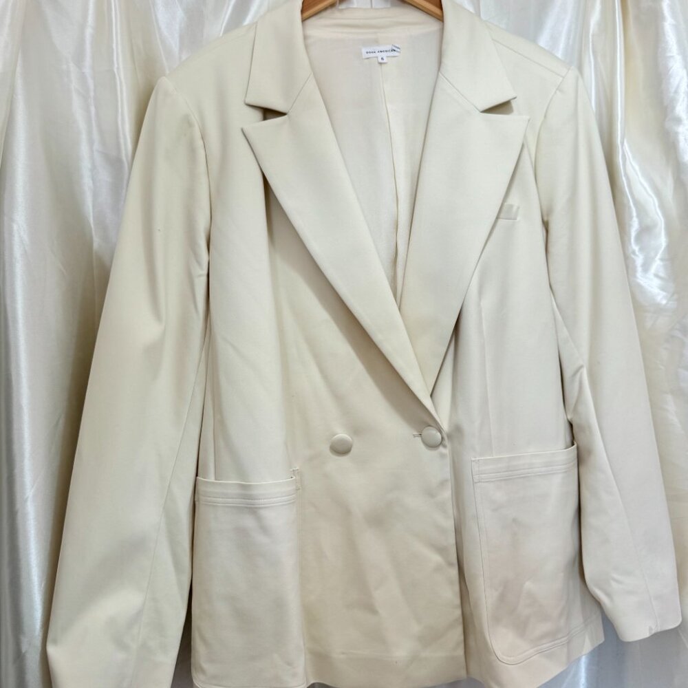 Good American Women’s | Cream Double-Breasted Blazer | Size 5 - Picture 4 of 4